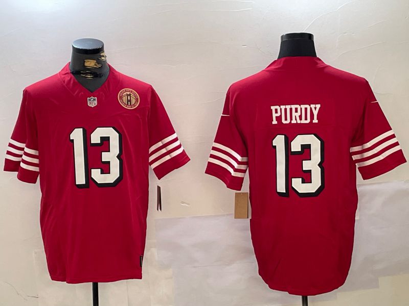 Men San Francisco 49ers #13 Purdy Red Three generations 2024 Nike Vapor Limited NFL Jersey style 7->san francisco 49ers->NFL Jersey